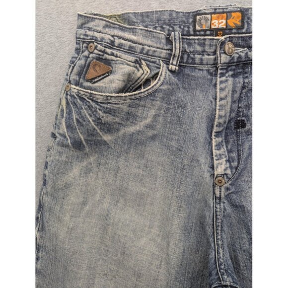 Vintage Akademiks Jeans Mens 32 Blue Baggy Embroidered Back Pockets Classic Y2K - Picture 2 of 16